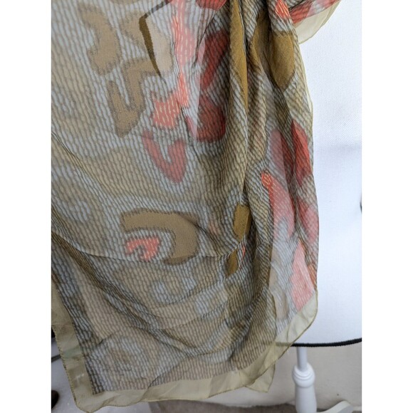 Emporio Armani Silk Scarf Cover Wrap Stole 44x45 Floral Green Gray - Picture 4 of 9
